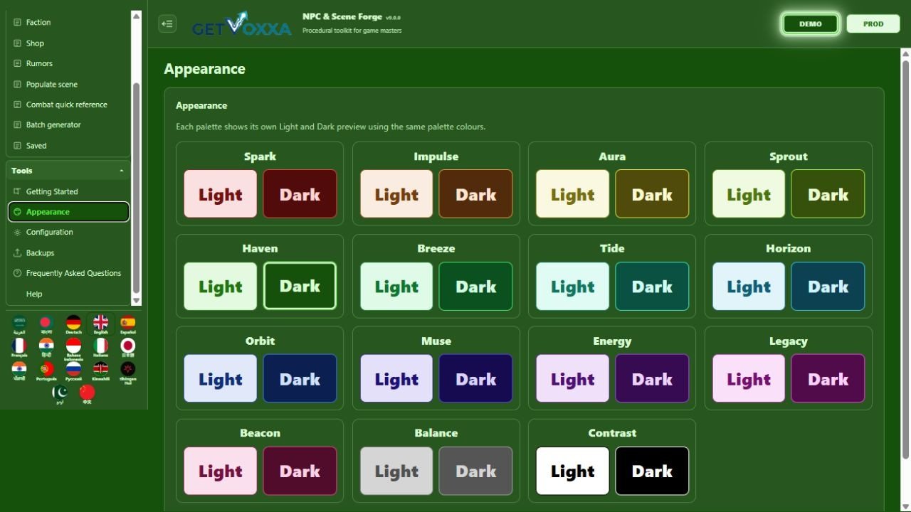 Screenshot — NPC & Scene Forge v9.0.0