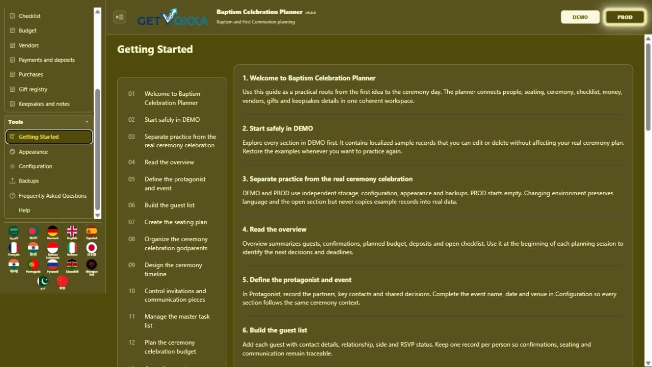 屏幕截图 — Baptism Celebration Planner v9.0.0