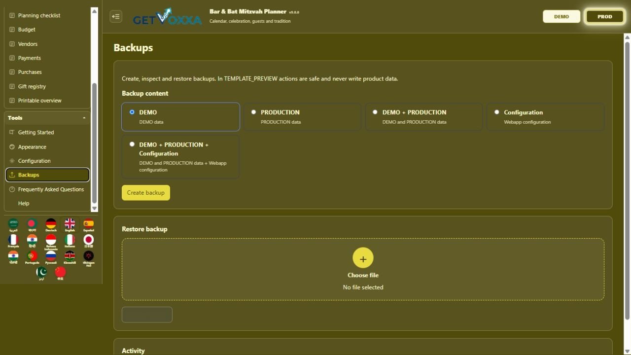 Screenshot — Bar & Bat Mitzvah Planner v9.0.0