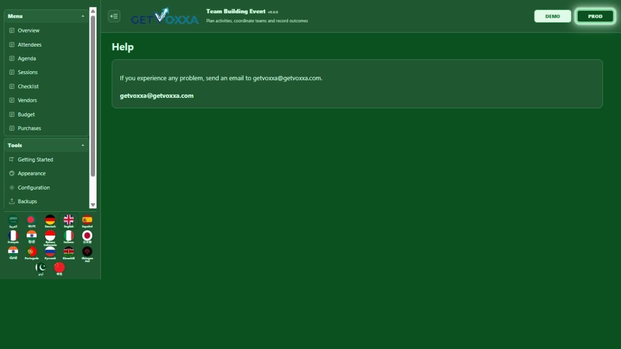 Screenshot — Team Building Event v9.0.0