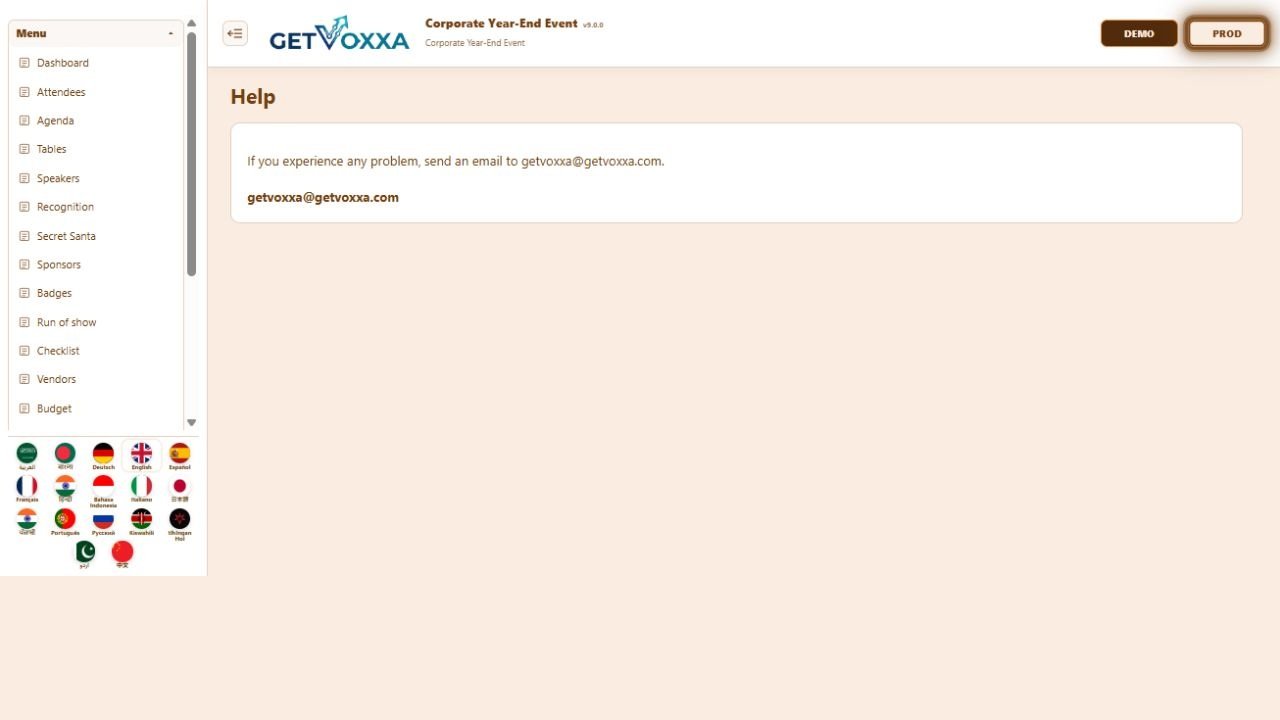 Screenshot — Corporate Year-End Event v9.0.0
