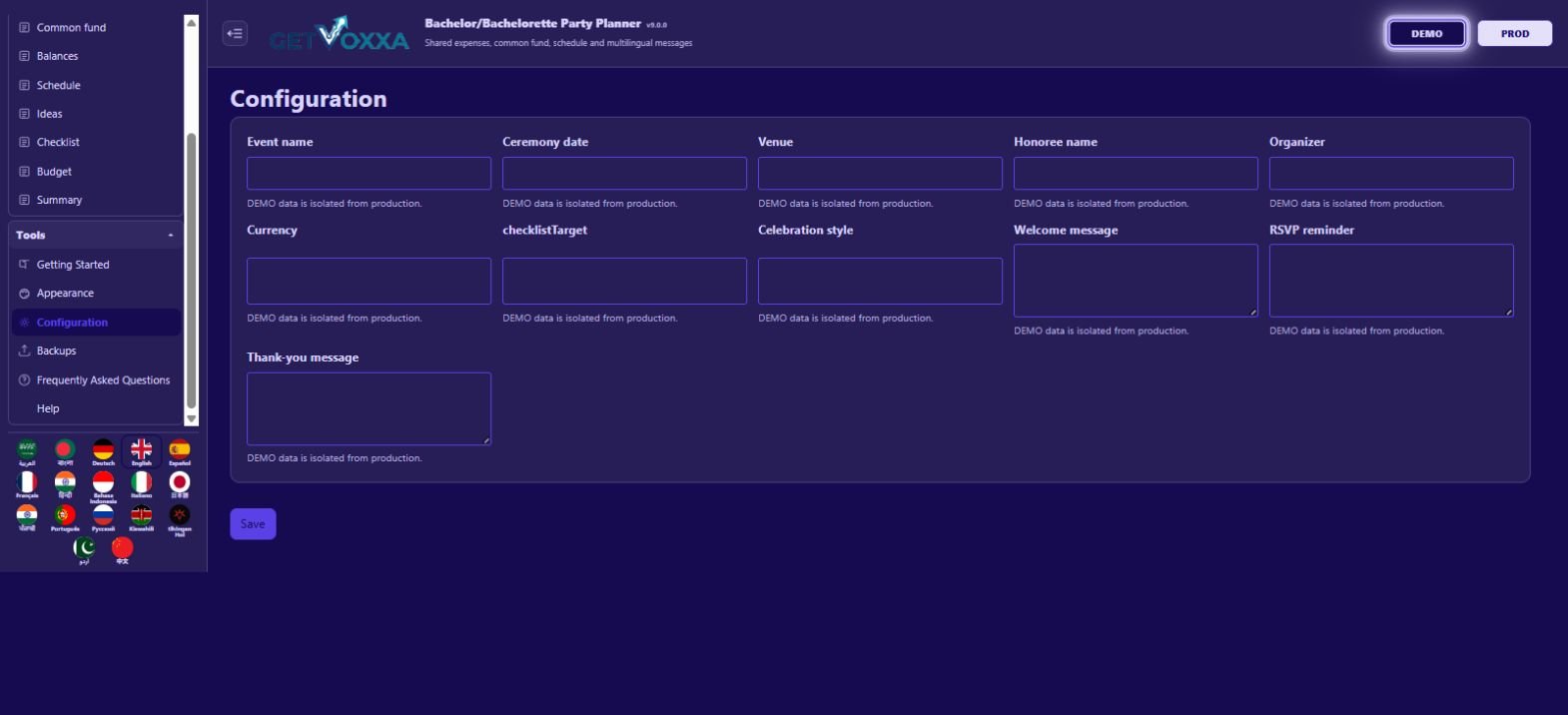 Screenshot — Bachelor/Bachelorette Party Planner v9.0.0