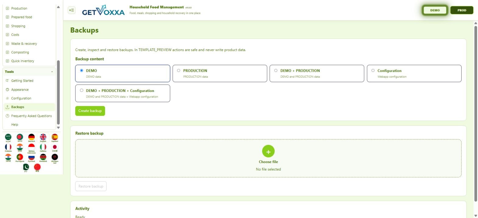 Screenshot — Household Food Management v9.0.0