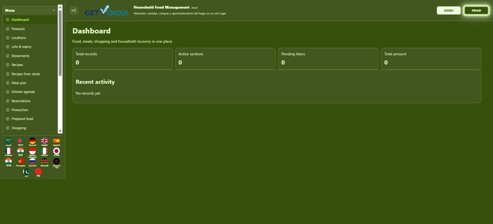 Screenshot — Household Food Management v9.0.0