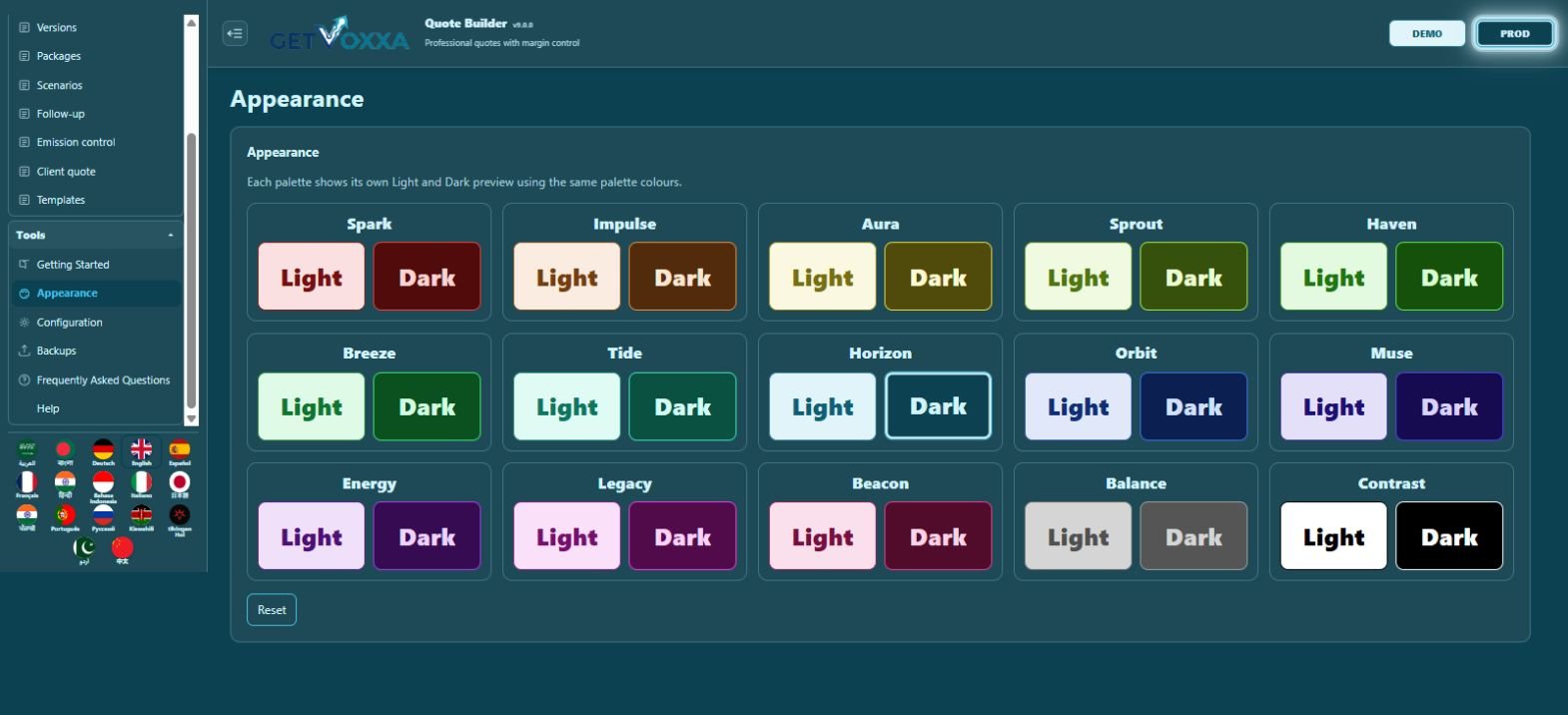 Tangkapan layar — Quote Builder v9.0.0