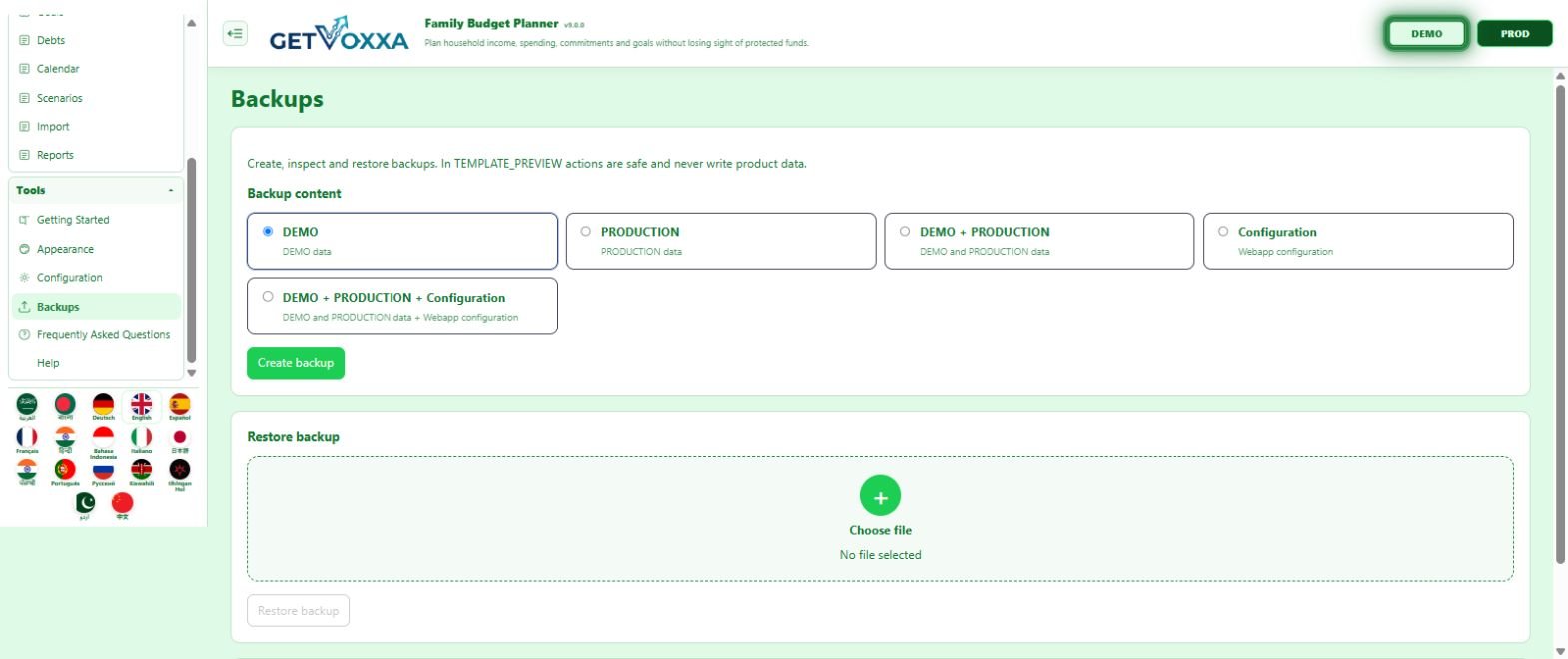 Screenshot — Family Budget Planner v9.0.0