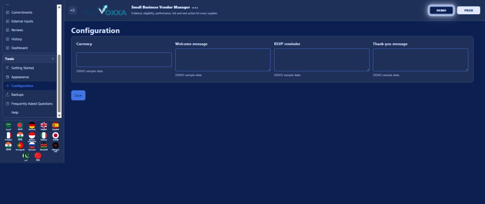 Schermata — Small Business Vendor Manager v9.0.0