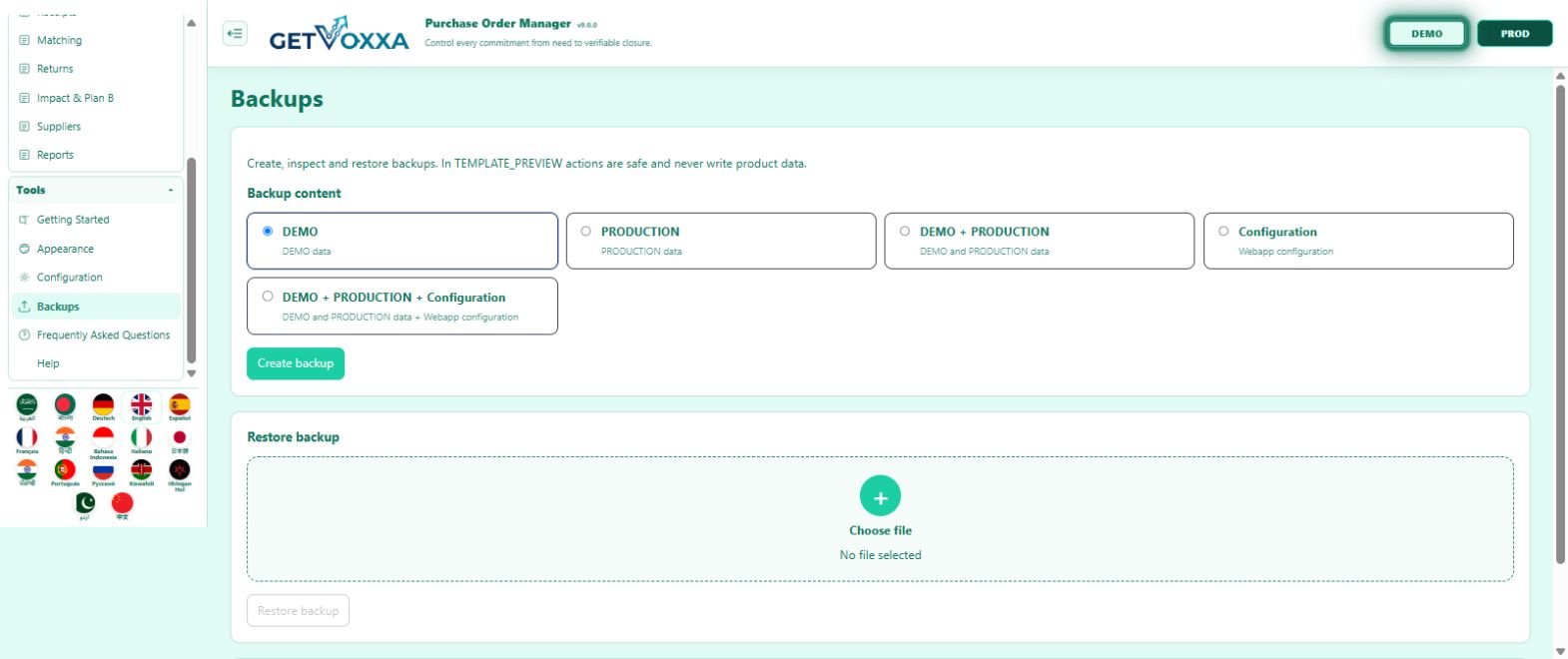 স্ক্রিনশট — Purchase Order Manager v9.0.0