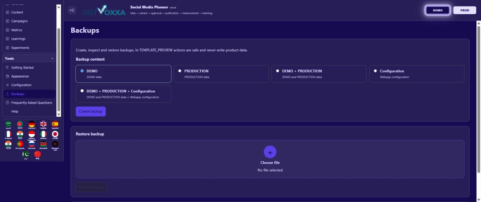 Captura de pantalla — Social Media Planner v9.0.0