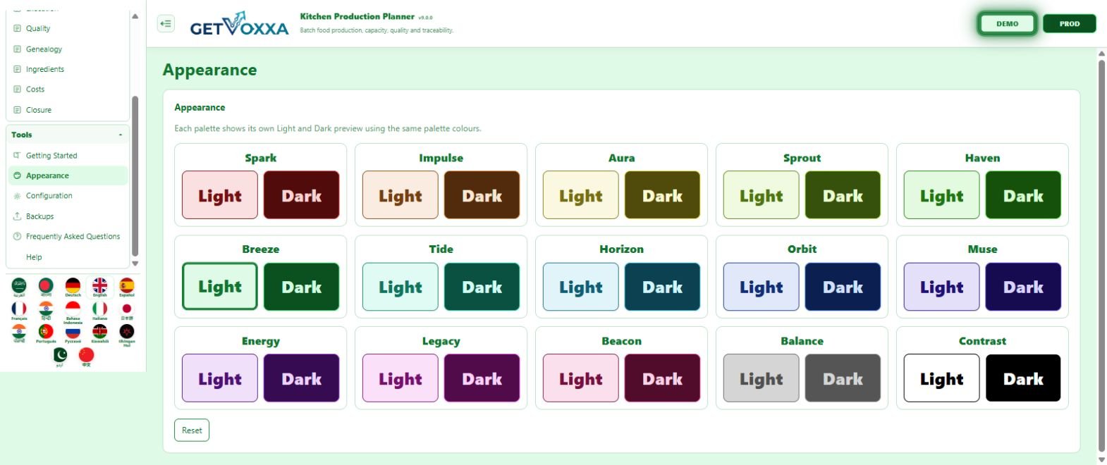 Screenshot — Kitchen Production Planner v9.0.0