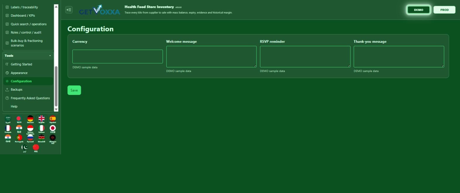 jIHvaD mI' ‘angbogh mIllogh — Health Food Store Inventory v9.0.0