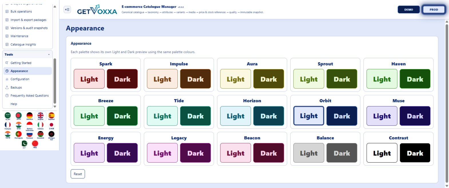 Screenshot — E-commerce Catalogue Manager v9.0.0