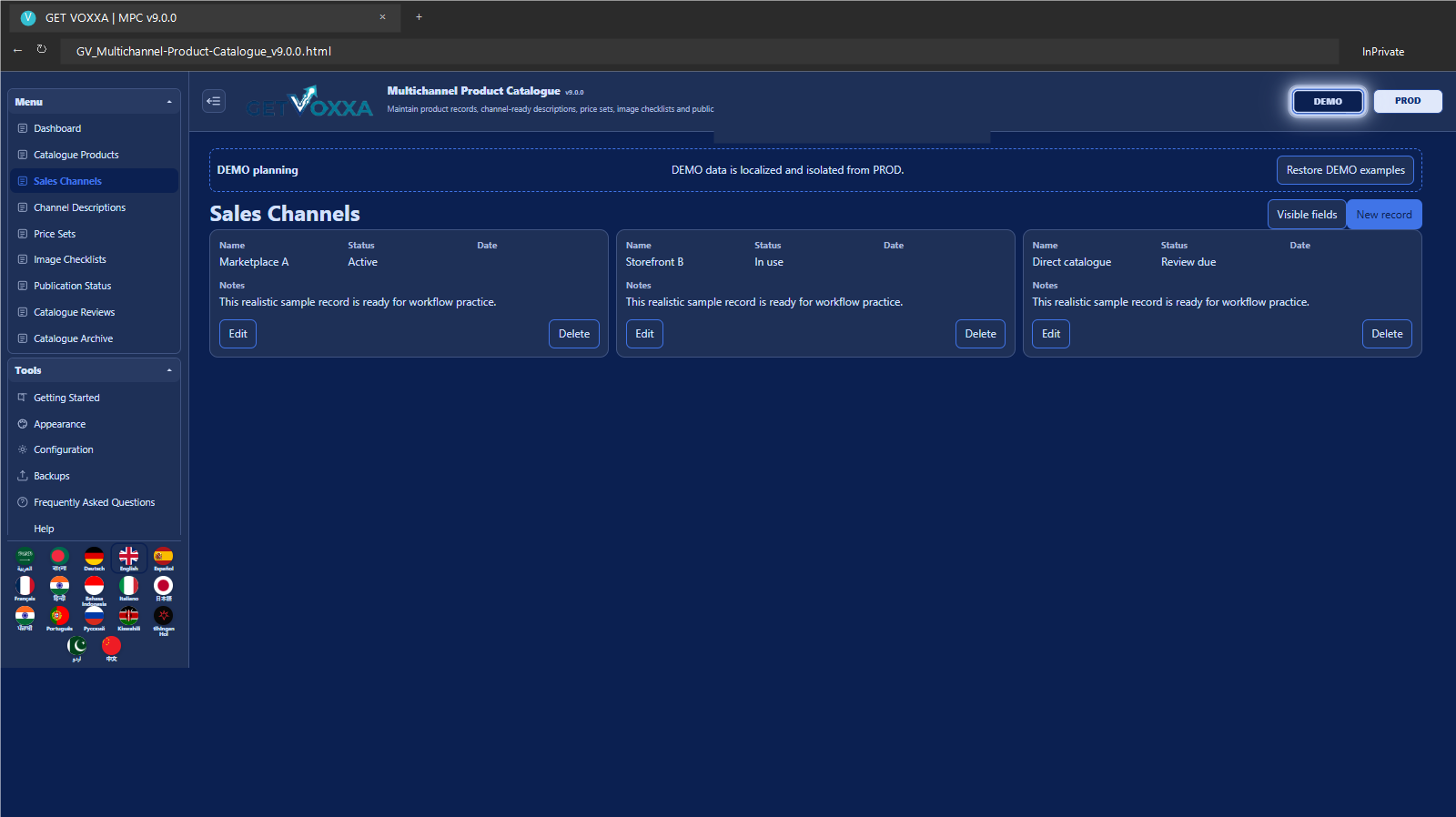 Schermata — Multichannel Product Catalogue v9.0.0