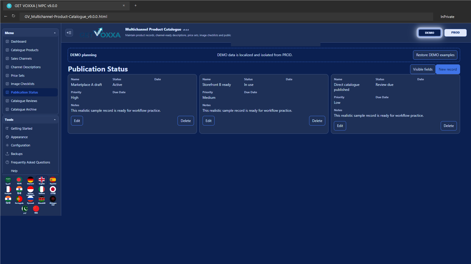 Schermata — Multichannel Product Catalogue v9.0.0