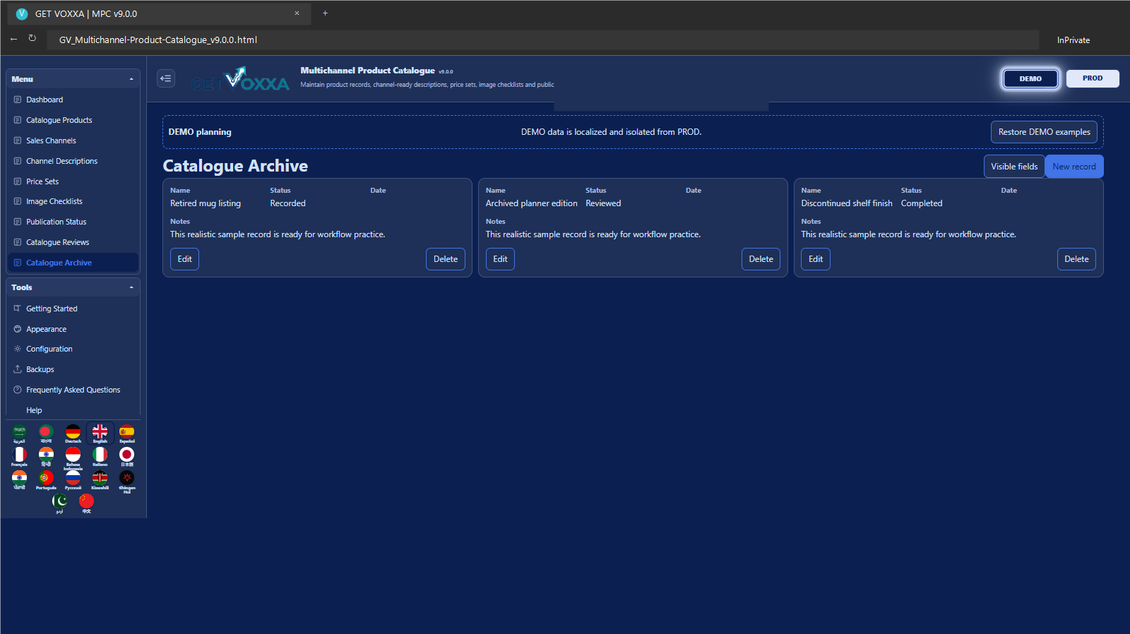 Schermata — Multichannel Product Catalogue v9.0.0