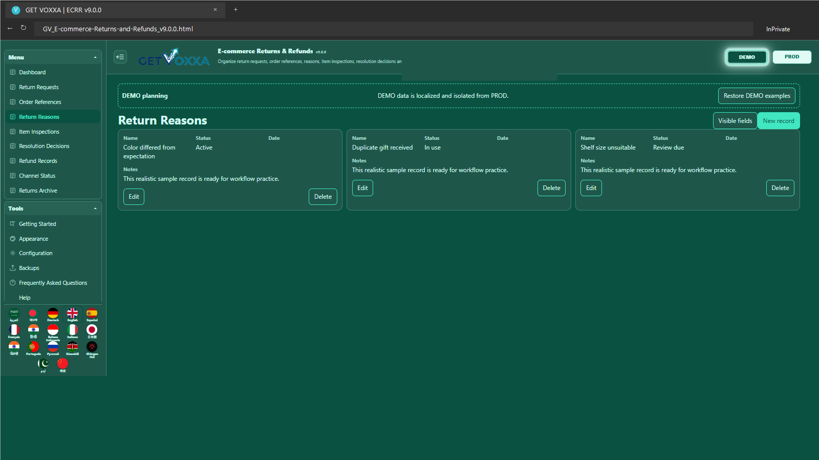 Screenshot — E-commerce Returns & Refunds v9.0.0