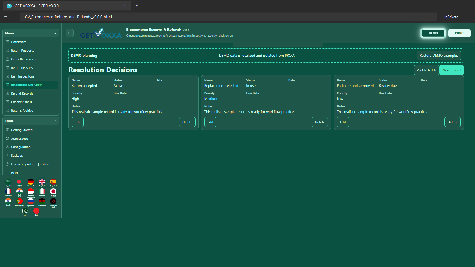 Screenshot — E-commerce Returns & Refunds v9.0.0