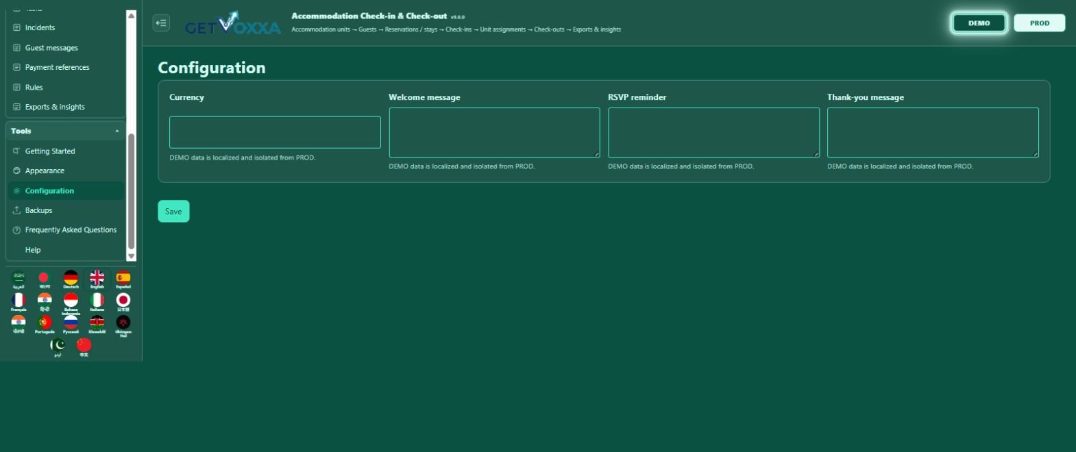 Screenshot — Accommodation Check-in & Check-out v9.0.0