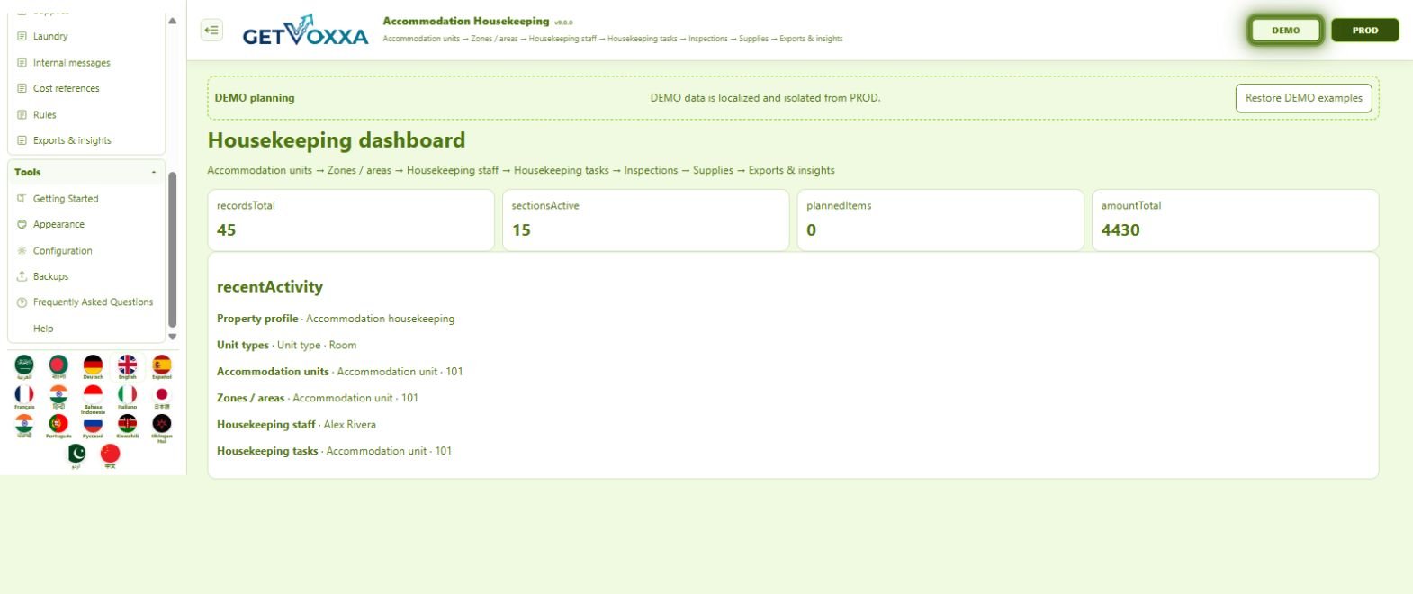 स्क्रीनशॉट — Accommodation Housekeeping v9.0.0