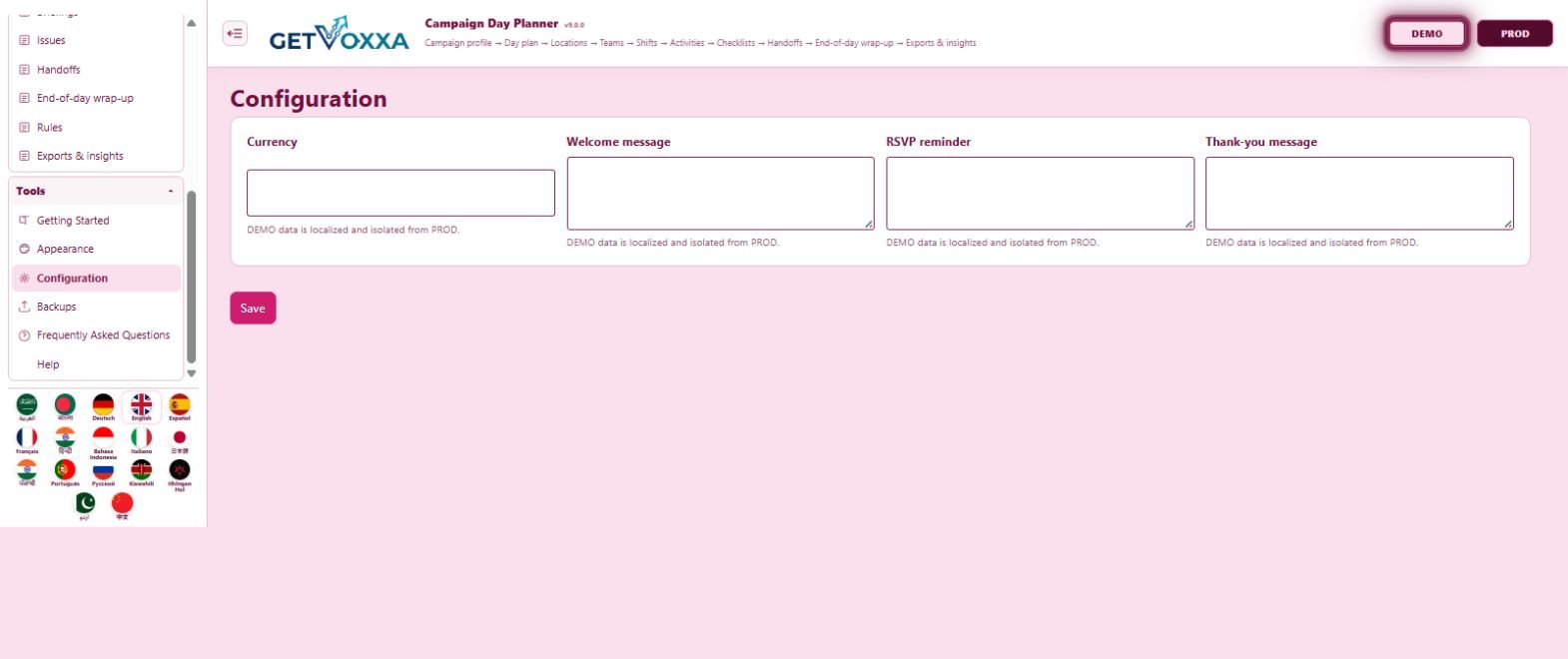 Screenshot — Campaign Day Planner v9.0.0