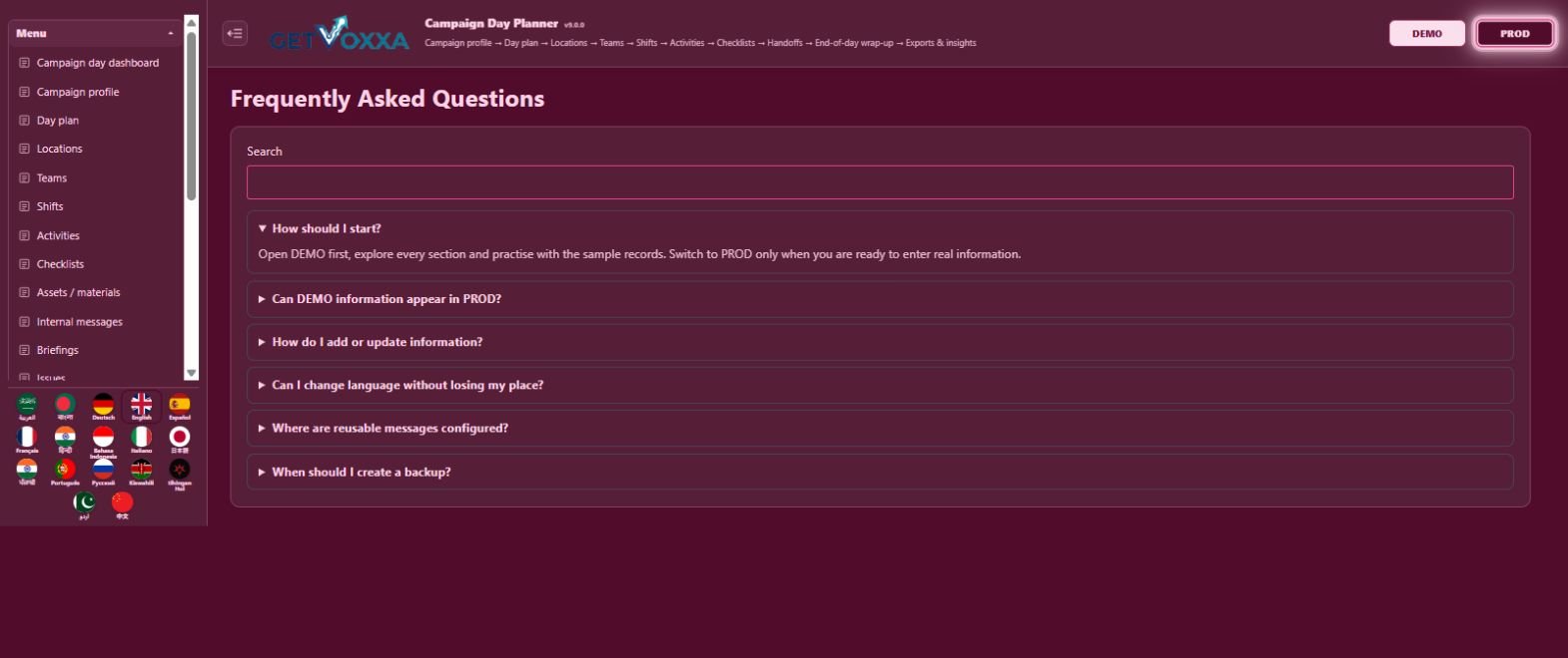 Screenshot — Campaign Day Planner v9.0.0
