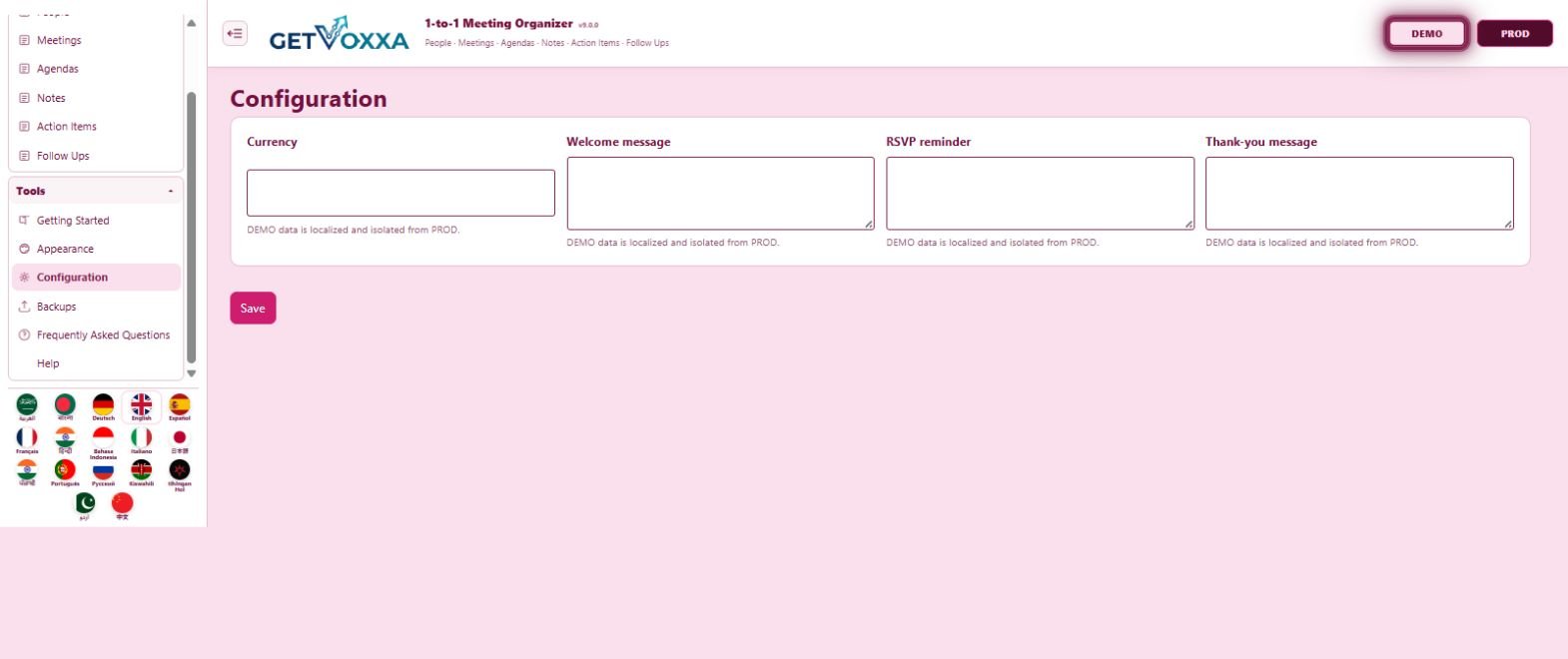 Schermata — 1-to-1 Meeting Organizer v9.0.0