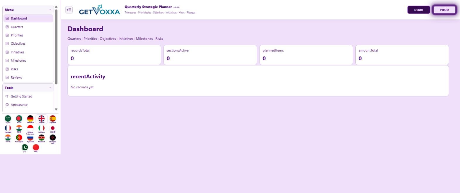 Screenshot — Quarterly Strategic Planner v9.0.0