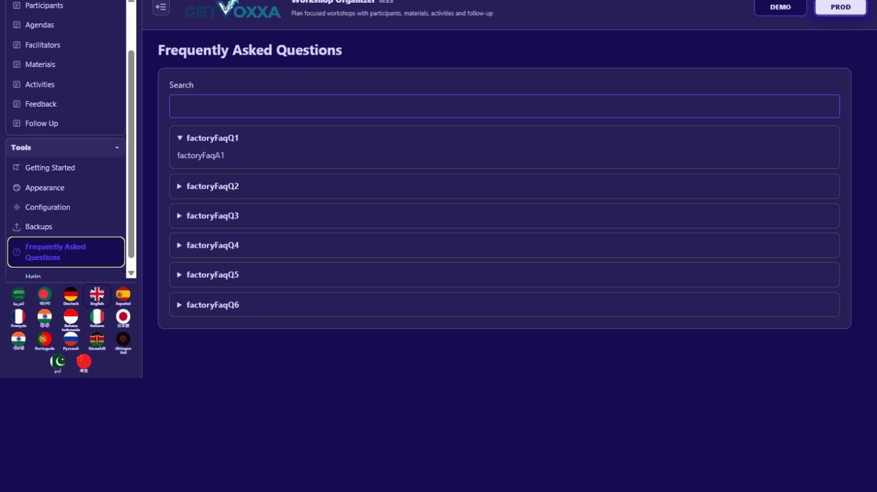 Captura de tela — Workshop Organizer v9.0.0