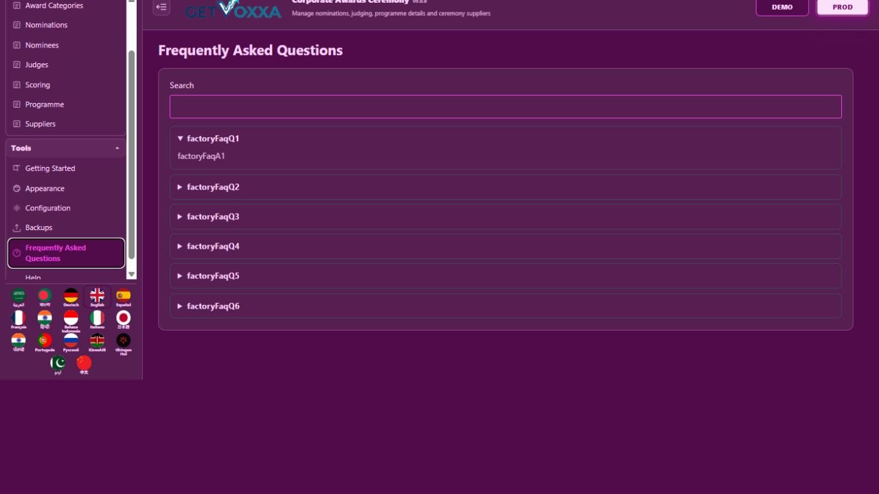 Screenshot — Corporate Awards Ceremony v9.0.0