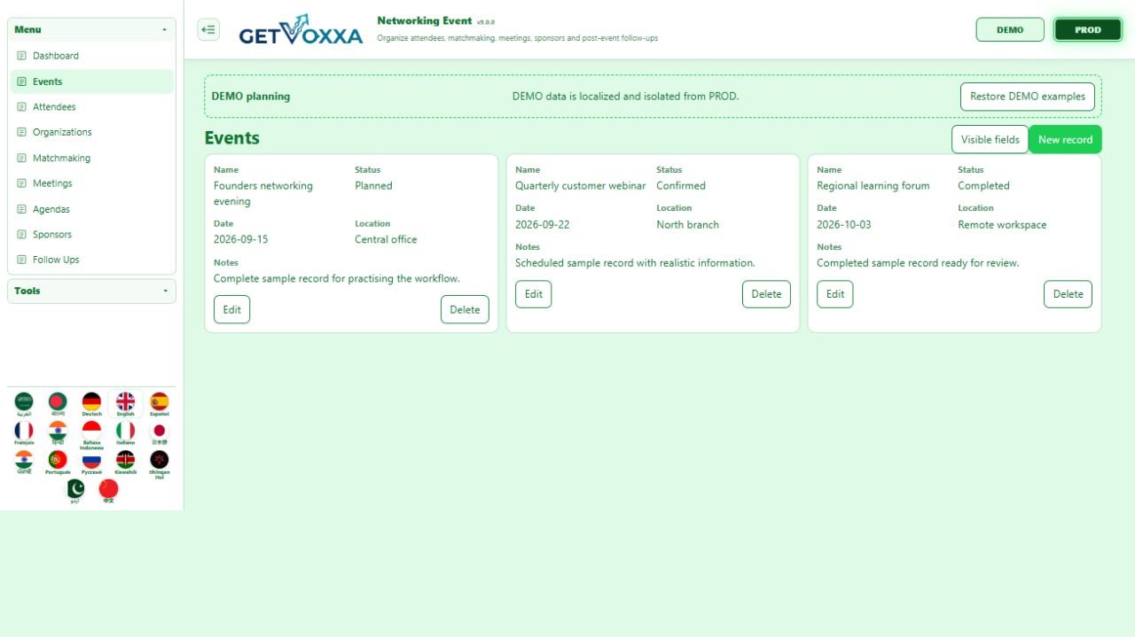 Screenshot — Networking Event v9.0.0