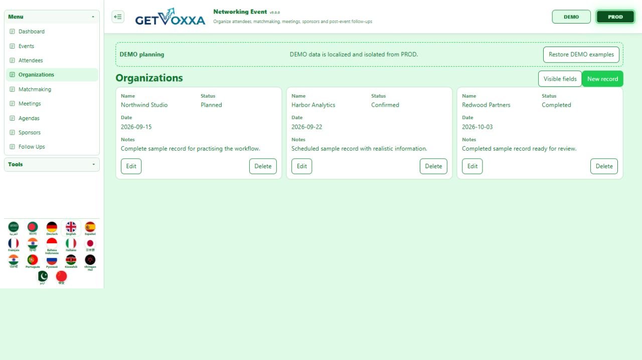 Screenshot — Networking Event v9.0.0