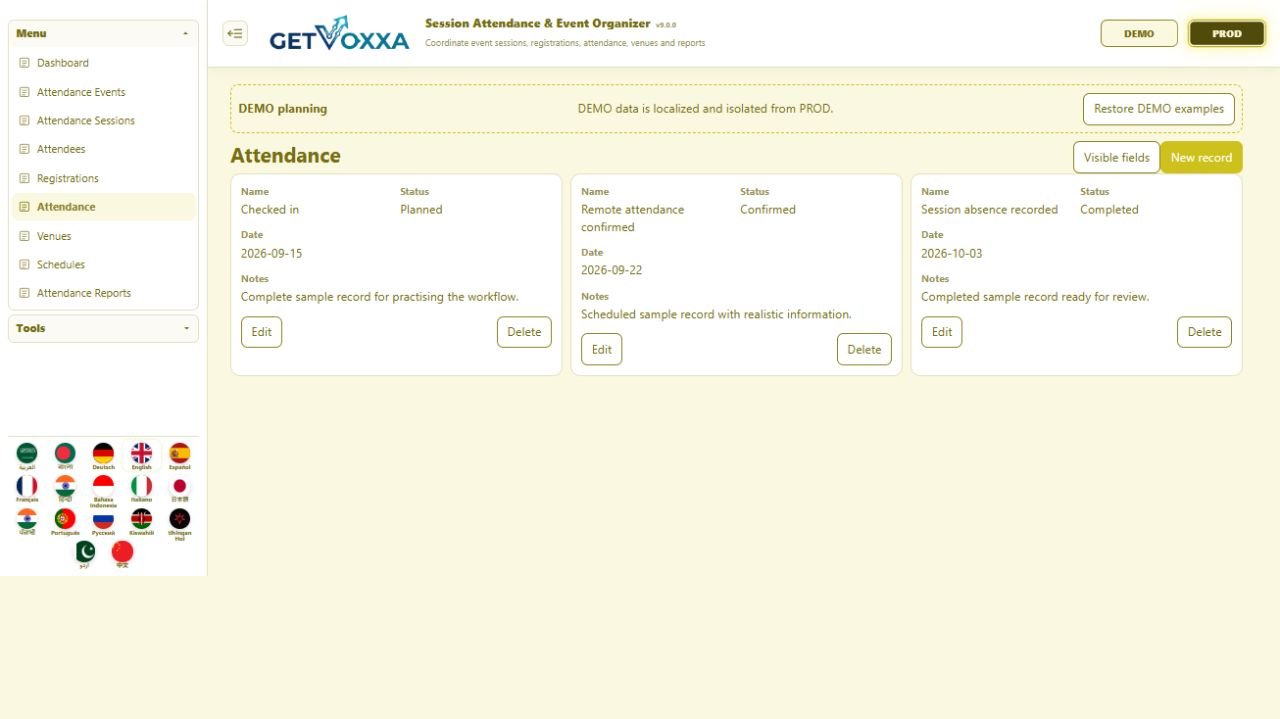 Screenshot — In-Person Course / Seminar v9.0.0