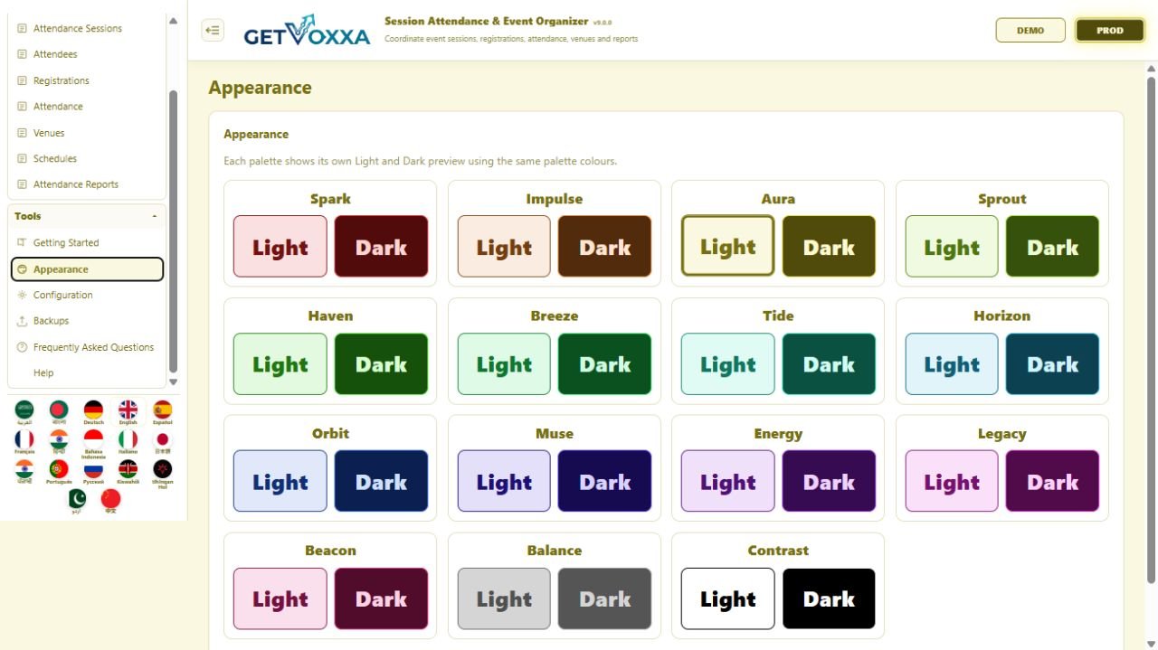 Screenshot — In-Person Course / Seminar v9.0.0
