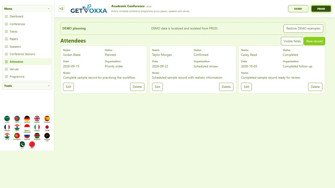 Screenshot — Academic Conference v9.0.0