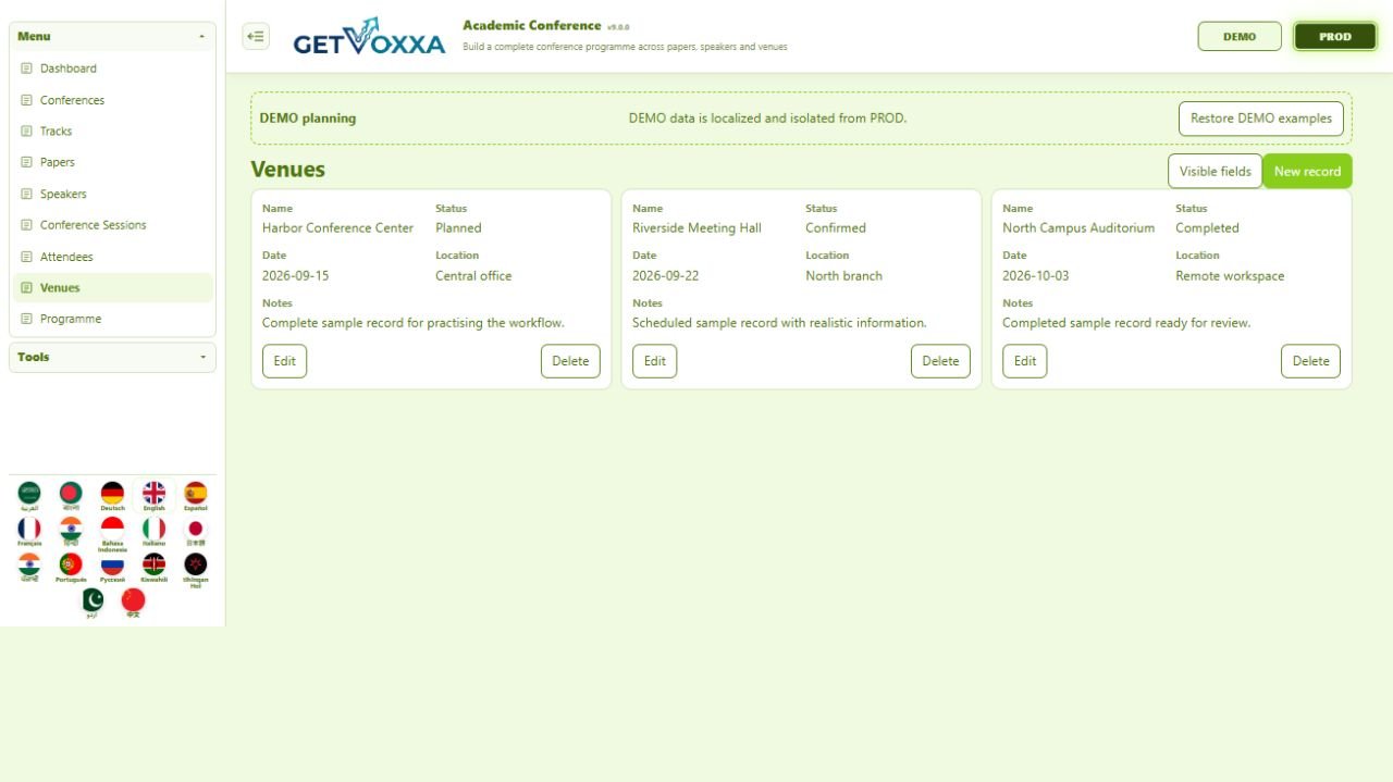 Screenshot — Academic Conference v9.0.0