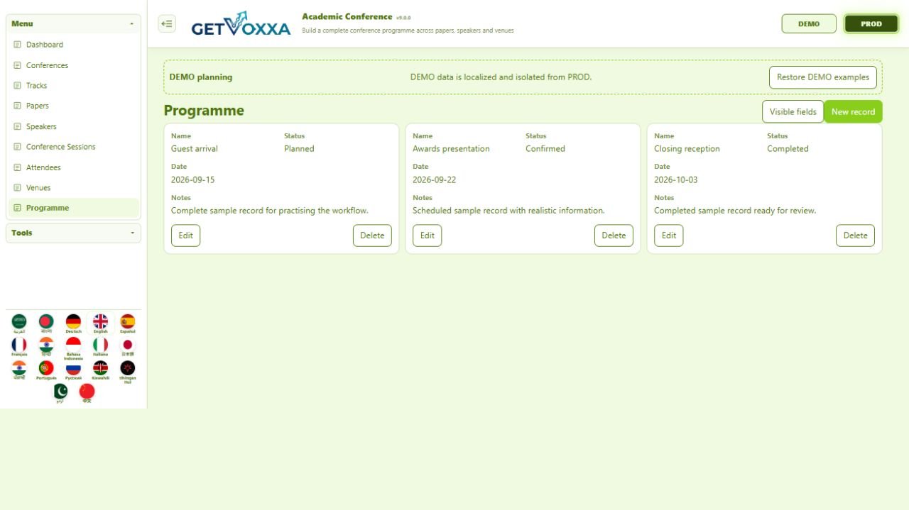 Screenshot — Academic Conference v9.0.0