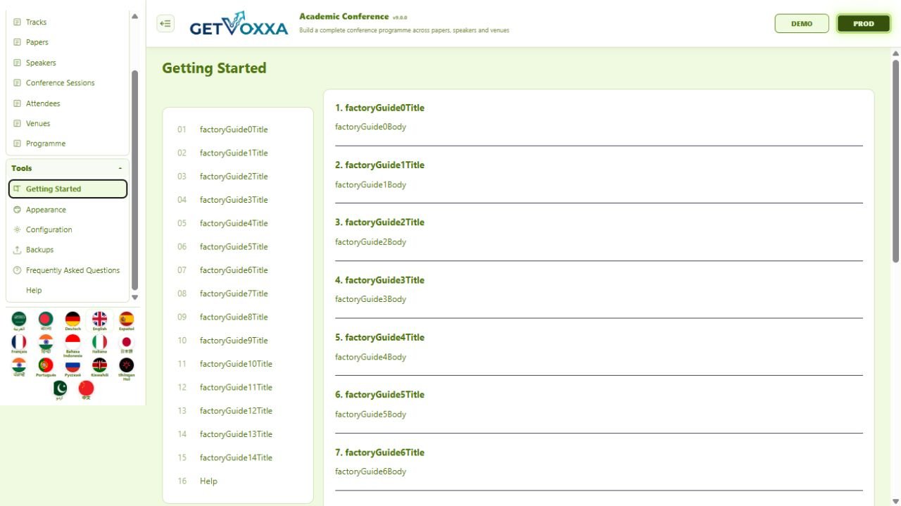 Screenshot — Academic Conference v9.0.0
