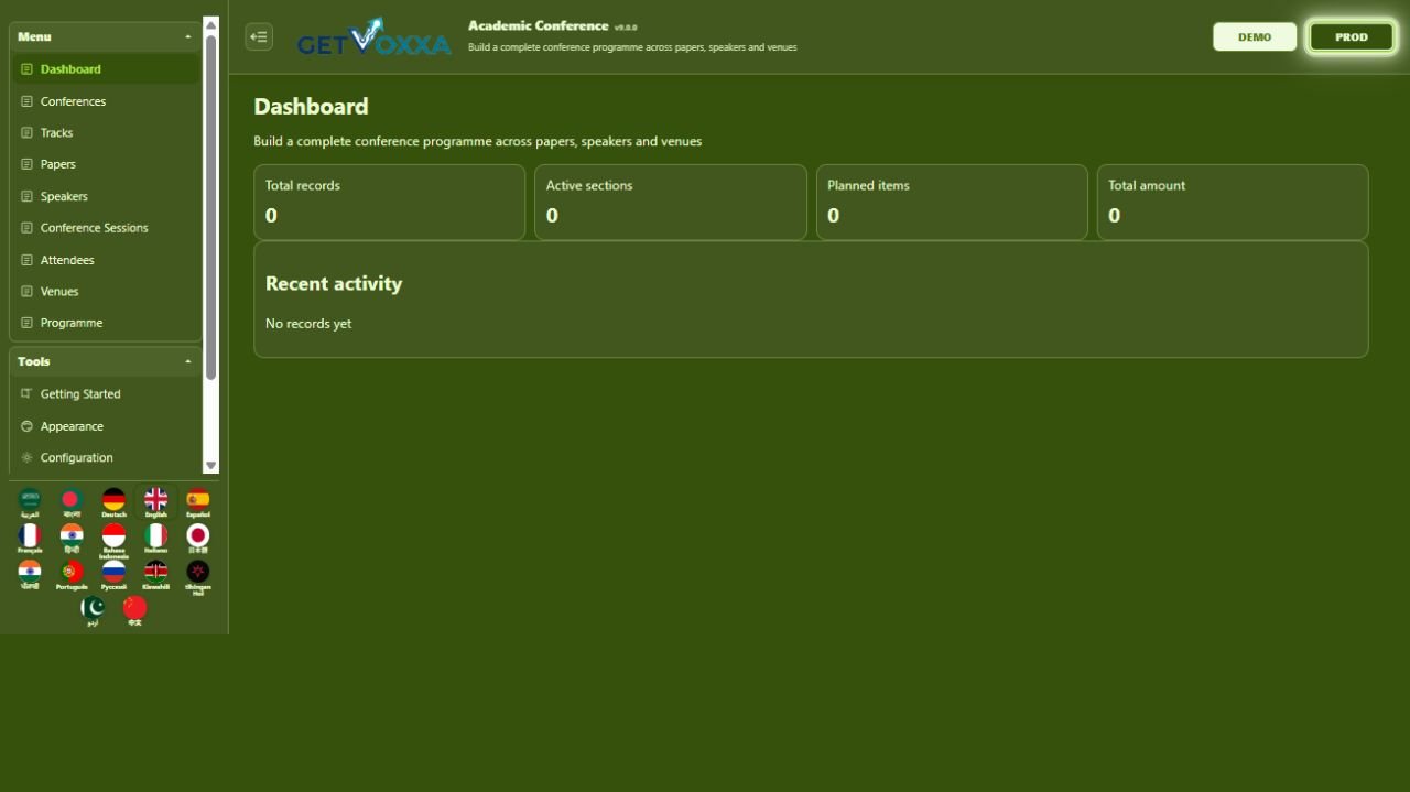 Screenshot — Academic Conference v9.0.0
