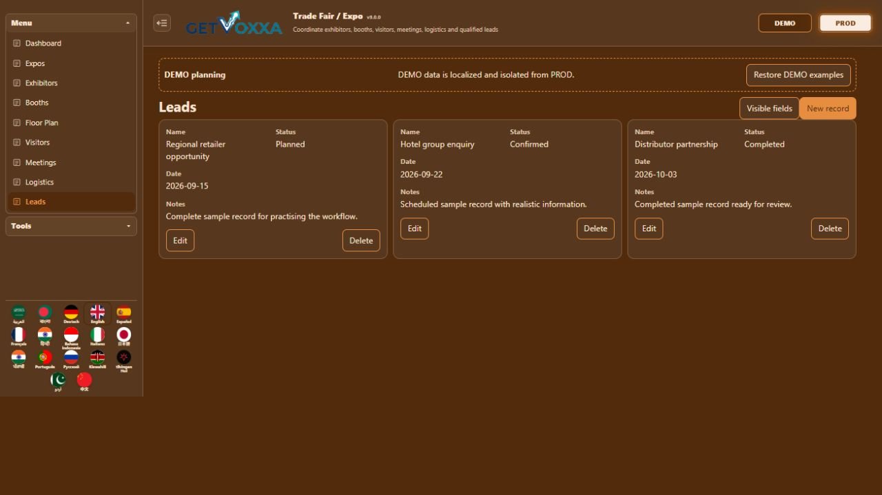 Screenshot — Trade Fair / Expo v9.0.0