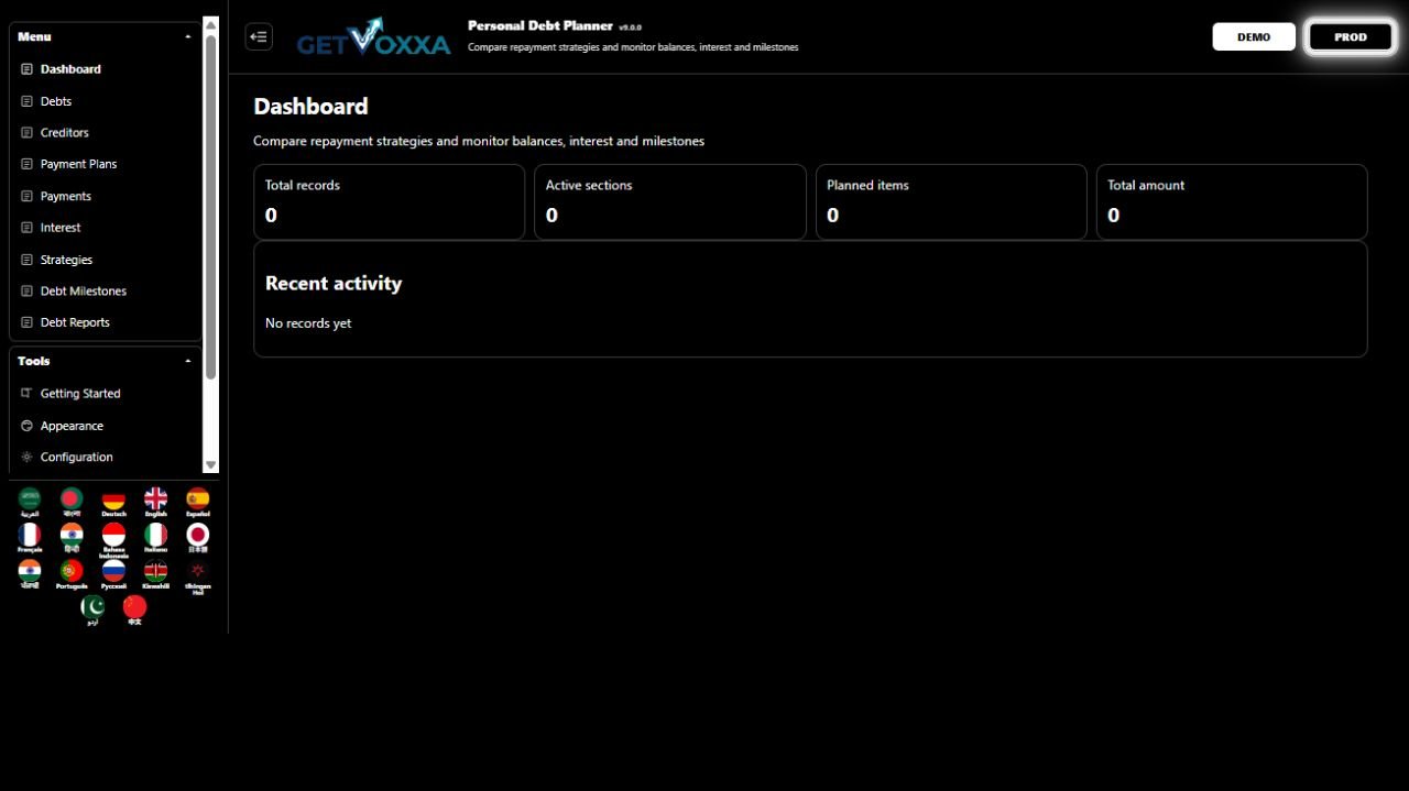 Captura de tela — Personal Debt Planner v9.0.0