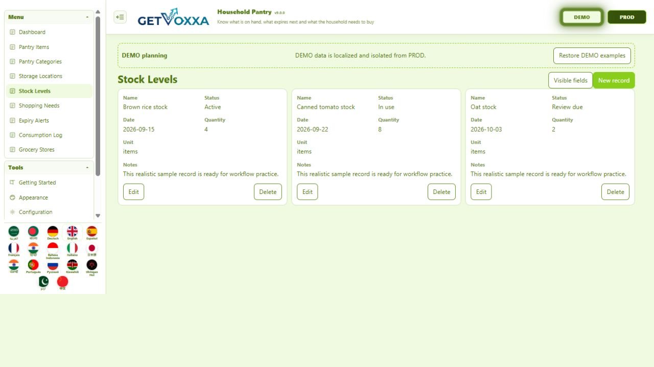 Screenshot — Household Pantry v9.0.0