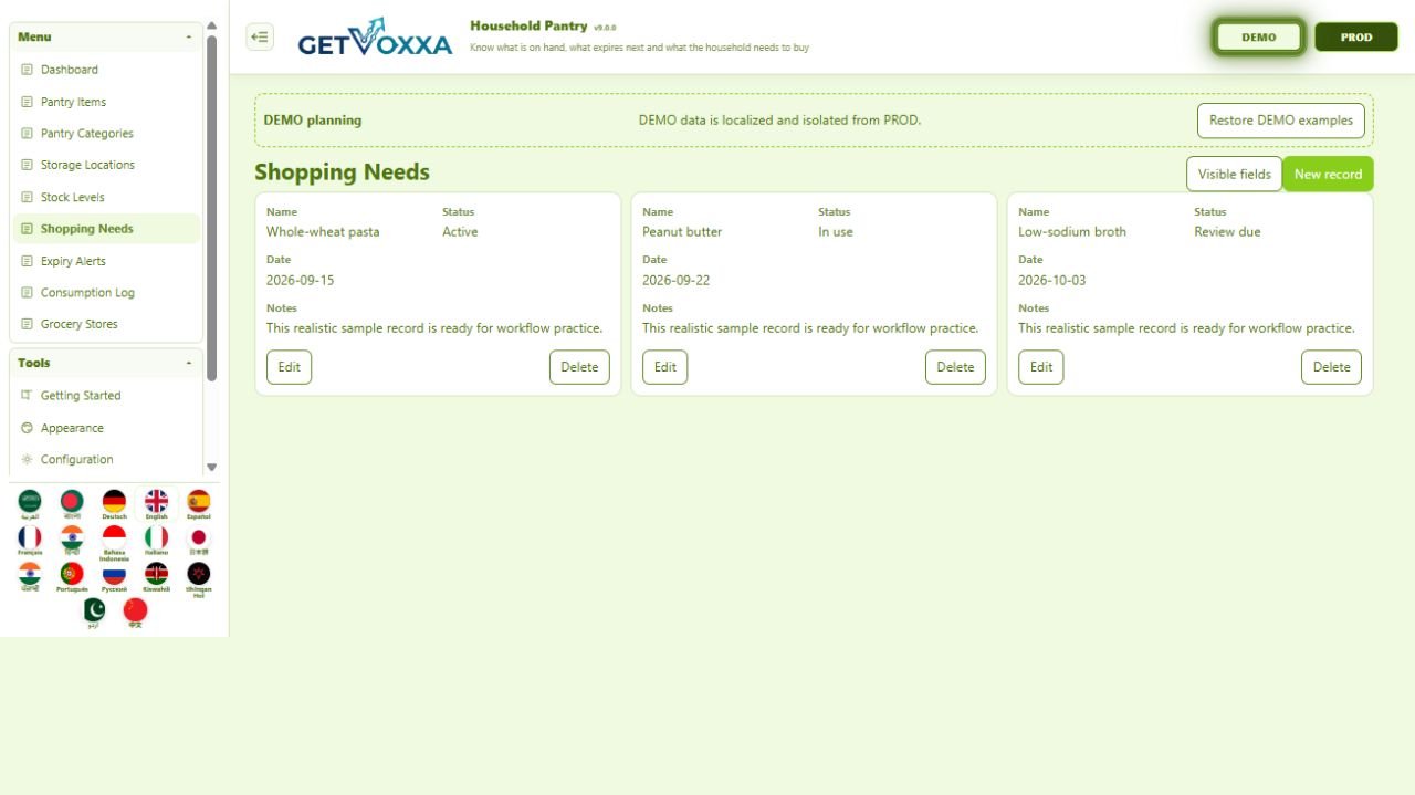 Screenshot — Household Pantry v9.0.0
