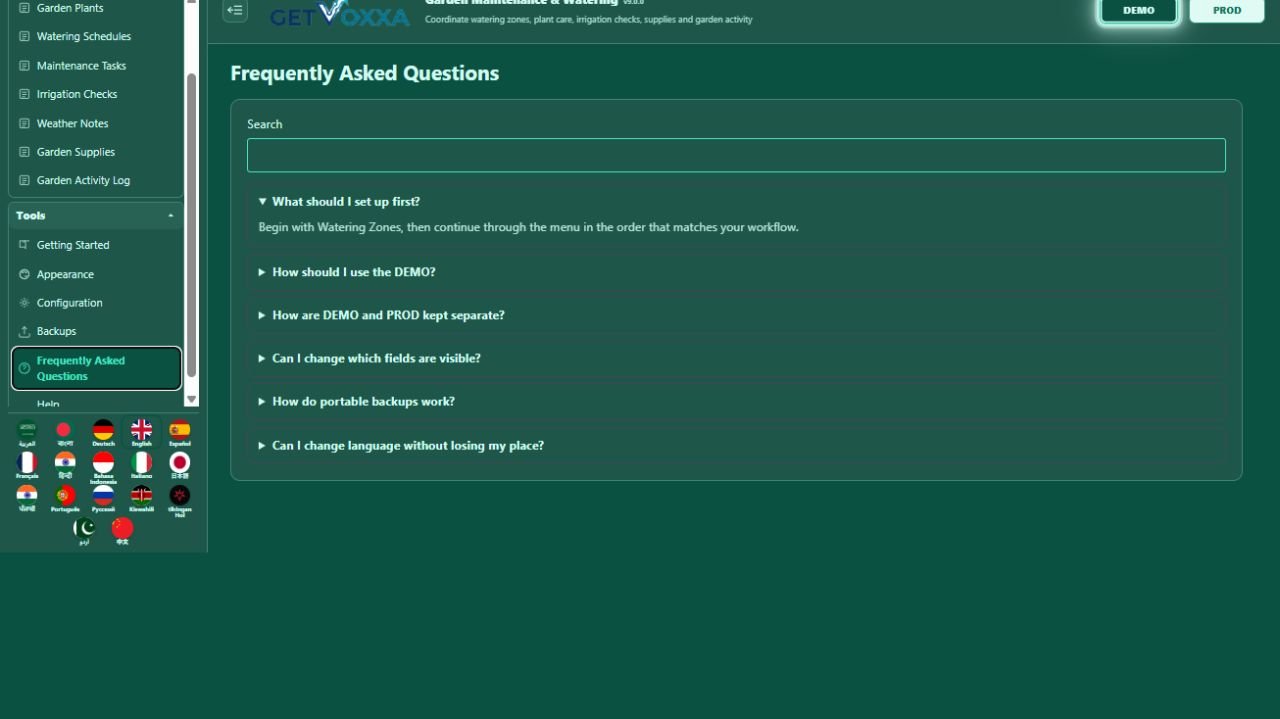 Screenshot — Garden Maintenance & Watering v9.0.0