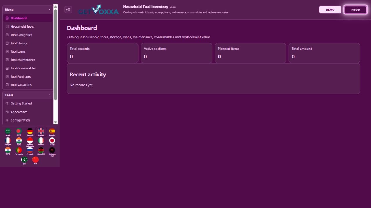 Screenshot — Household Tool Inventory v9.0.0