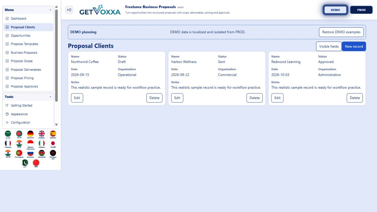 Screenshot — Freelance Business Proposals v9.0.0