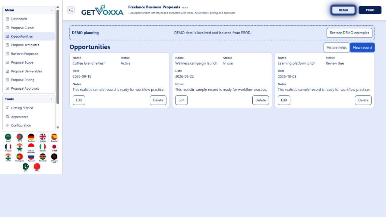 Screenshot — Freelance Business Proposals v9.0.0