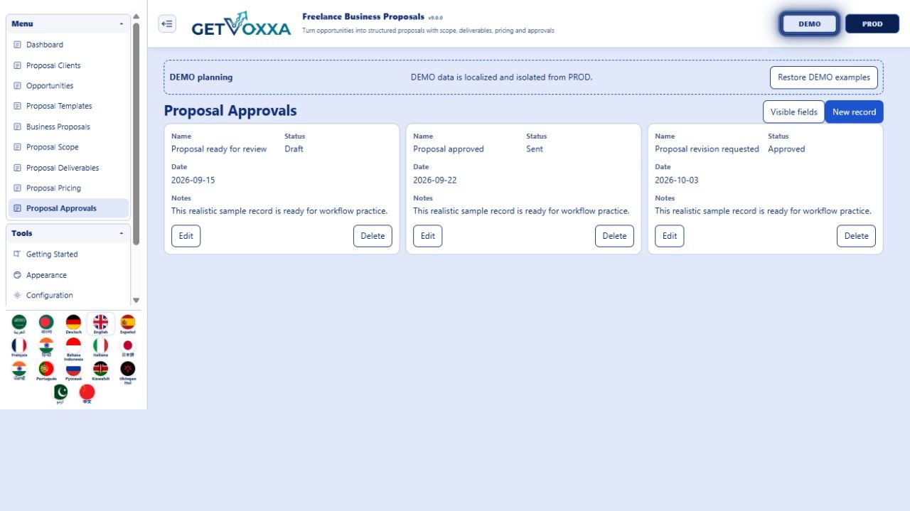 Screenshot — Freelance Business Proposals v9.0.0