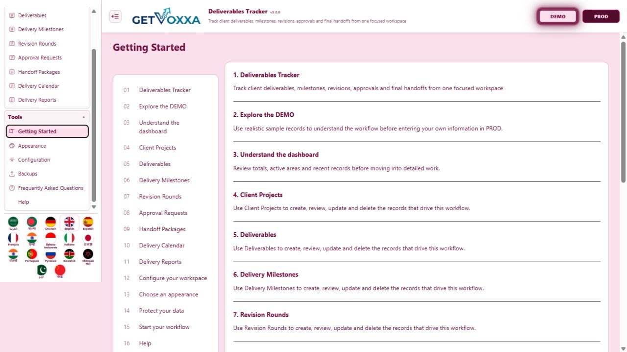 Screenshot — Deliverables Tracker v9.0.0