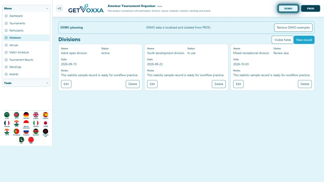 Screenshot — Amateur Tournament Organizer v9.0.0