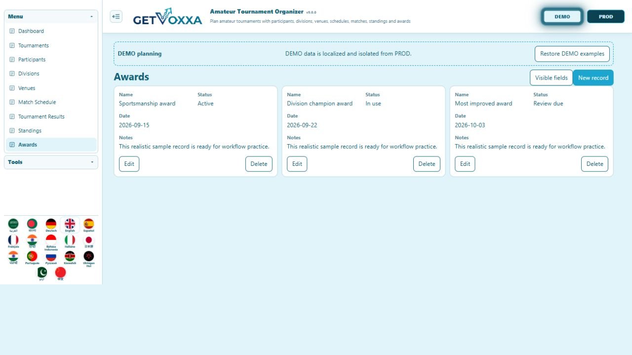 Screenshot — Amateur Tournament Organizer v9.0.0